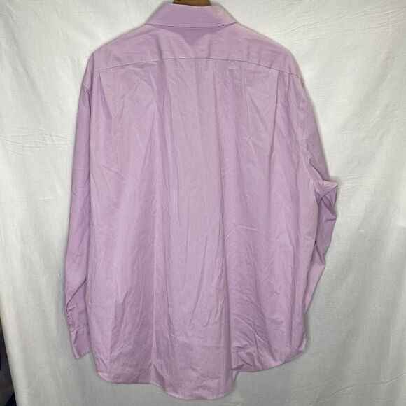 LRL RALPH LAUREN Black Label Classic Striped Long Sleeve Shirt Men 18 34/35 Pink - Picture 3 of 11